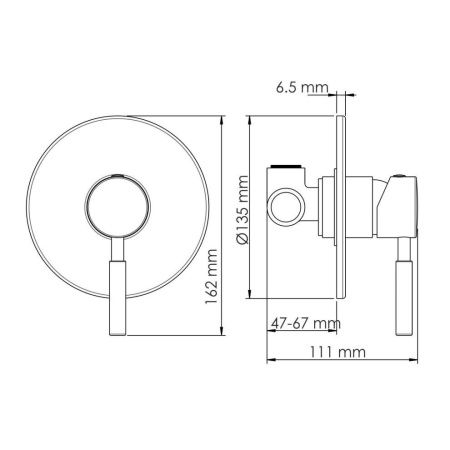 Смеситель для душа Wasserkraft Gollach 3300 3351 встраиваемый в стену черный