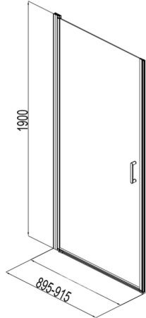 Душевая дверь Aquanet Cinetic AE12-N-90H190U-CT 90х190 стекло прозрачное профиль хром