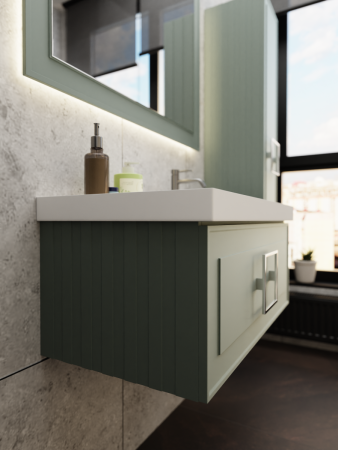 Тумба с раковиной La Fenice CUBO NFNC-01-CUB-G-90-1-90R 90х50 подвесная цвет серый