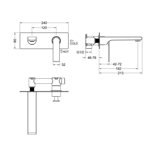 Смеситель для раковины Timo Anni 2771/03SM встраиваемый в стену черный матовый без термостата - фото 2 Смеситель для раковины Timo Anni 2771/03SM встраиваемый в стену черный матовый без термостата - фото 2