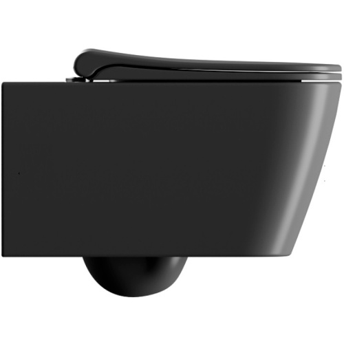 Чаша унитаза подвесная GSI Nubes 961526_УЦ/2 цвет черный матовый без сиденья безободковая смыв торнадо (дефект внутри чаши) - фото 2