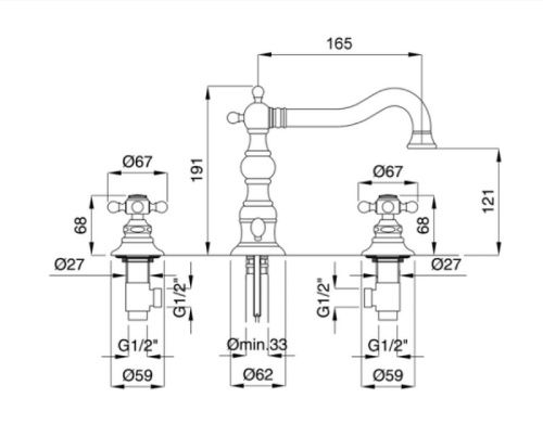 Смеситель Migliore ARCADIA 18397 на раковину золото - фото 3