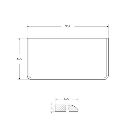 Столешница Cezares IDRA 55834 100х50 накладная