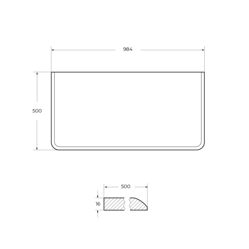 Столешница Cezares IDRA 55836 98х50 накладная - фото 4