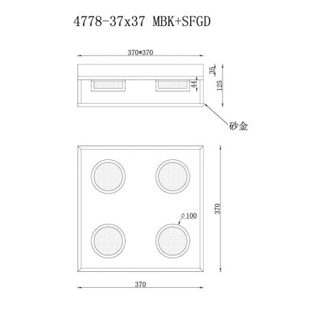 Люстра потолочная iLedex Link (Линк) 4778-37x37 MBK+SGD