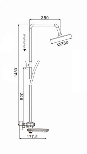 Душевая стойка Rose R3996 настенная цвет хром с термостатом - фото 3