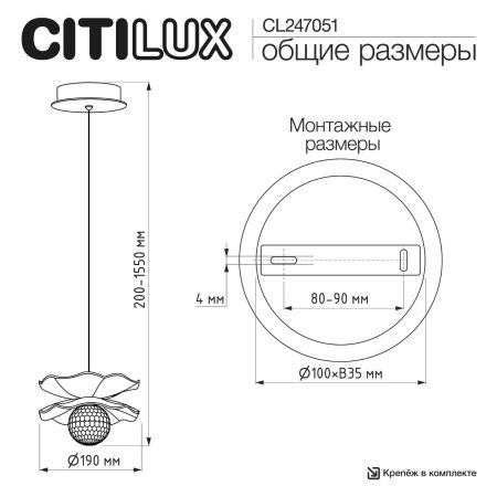 Светильник подвесной Citilux Signature (Сигнатуре) CL247051