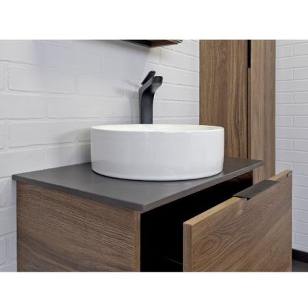 Тумба с раковиной Comforty Порто 00-00010676CF 60х40 подвесная цвет коричневый