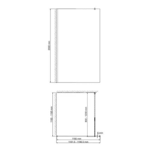 Душевая перегородка WasserKRAFT Rur 30W 30W40BG-TXG 120х200 стекло текстурное профиль золото матовое - фото 3