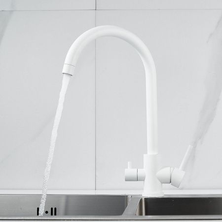 Смеситель для кухни Raffine F108C на мойку белый