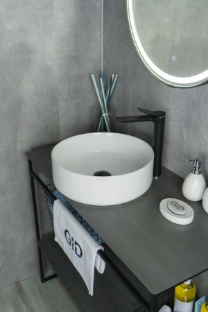 Раковина керамическая Gid Esfera 51179 40х40 накладная цвет белый без отверстий под смеситель