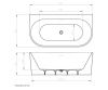 Ванна акриловая Art&Max Messina AM-MESSINA-1700-870 170х90 пристенная овальная