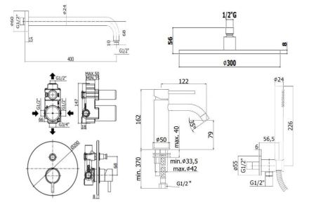 Душевая система Paffoni Light KITLIG015HGSP071KING встраиваемая в стену