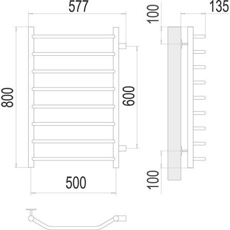 Полотенцесушитель водяной Terminus 4670078530127 60х80 хром