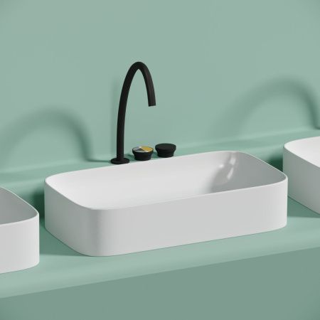 Раковина из сантехнического фарфора Ceramica Nova ELEMENT CN6054MW 70х40 накладная цвет белый без отверстий под смеситель