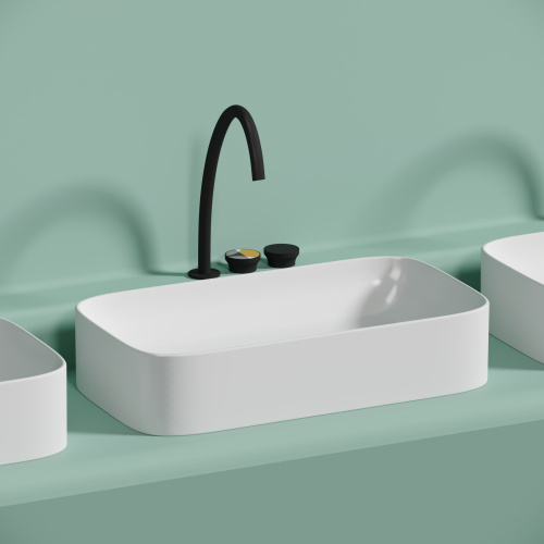Раковина из сантехнического фарфора Ceramica Nova ELEMENT CN6054MW 71х38 накладная цвет белый матовый - фото 5
