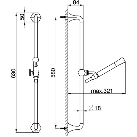 Душевой гарнитур Cisal Cherie CE00311024 настенный золото