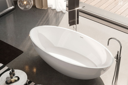 Ванна из искусственного камня Gruppo Treesse CAREZZA V308BL 180х85 отдельностоящая овальная - фото 2