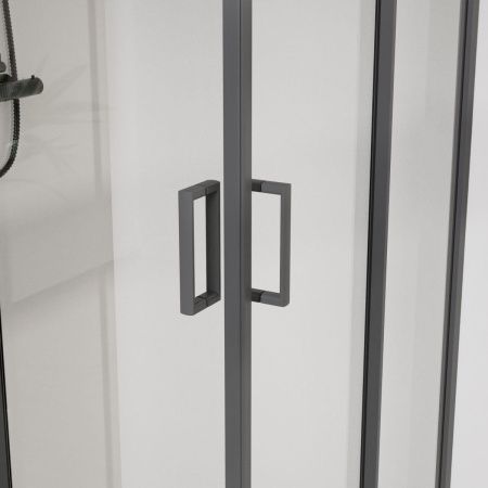 Душевой уголок Vincea City VSS-5CT8010CLGM 100х80 стекло прозрачное профиль вороненая сталь без поддона