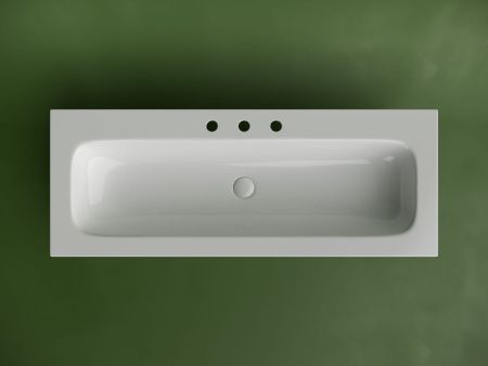 Раковина из сантехнического фарфора Ceramica Nova GRACE CN7024 120х50 накладная цвет белый 3 отверстия под смеситель