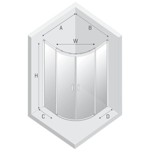 Душевой уголок New Trendy PRIME White K-3561 90х90 стекло прозрачное профиль белый без поддона - фото 2