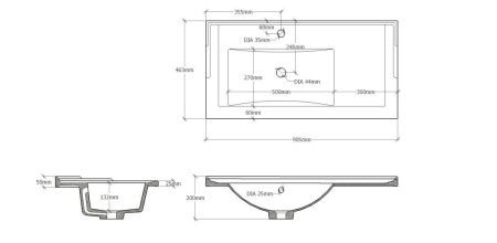 Раковина из искусственного камня Onika 609001 90х60 накладная цвет белый 1 отверстие под смеситель