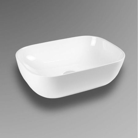 Раковина из сантехнического фарфора Bond Cube S54-450 50х30 накладная цвет белый без отверстий под смеситель