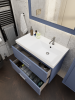 Тумба с раковиной La Fenice Cubo TWIN NFNC-01-CUB-BG-90-2-3-90-2R 100х50 подвесная цвет синий