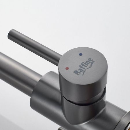 Смеситель для кухни Raffine F108T на мойку оружейная сталь