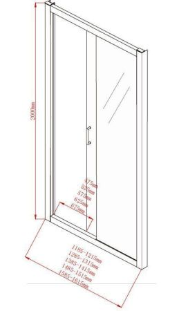Душевая дверь Aquanet Alfa NAA6121 1600 160х200 стекло прозрачное профиль хром