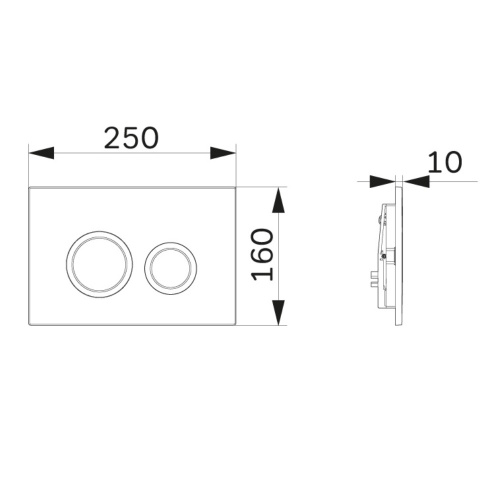 Клавиша смыва механическая Am.Pm ErgoFit L I110138 цвет черный - фото 2 Клавиша смыва механическая Am.Pm ErgoFit L I110138 цвет черный - фото 2