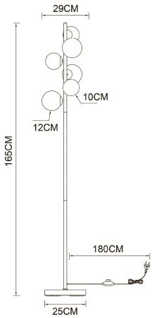 Торшер Arte Lamp Gemini (Гемини) A2243PN-6PB