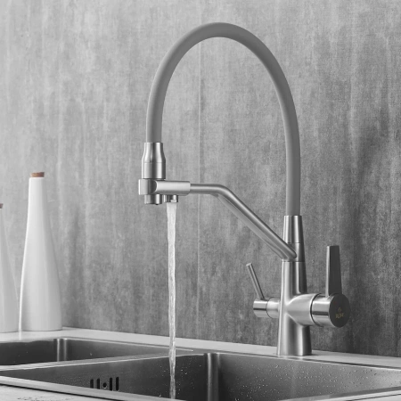 Смеситель для кухни Rose R558L на мойку сатин