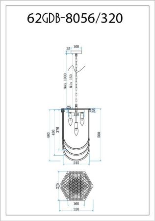 Люстра подвесная Garda Decor 62GDM-8056-320