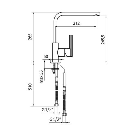 Смеситель для кухни Webert Kitchen Keo KE920302015 на мойку хром