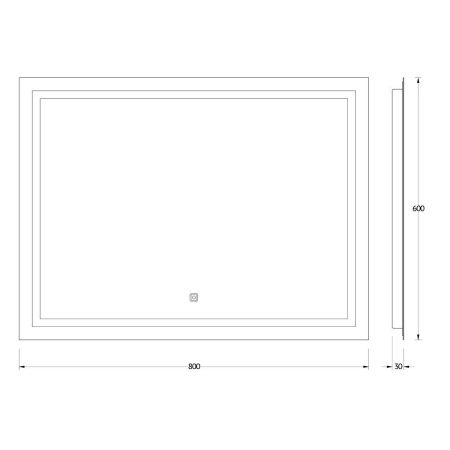 Зеркало с подсветкой Evoform Ledline BY 2435 80х60 подвесное