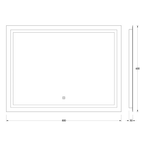 Зеркало со встроенным LED-светильником Evoform Ledline BY 2435 80х60 - фото 2