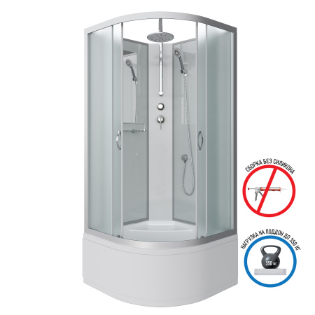 Душевая кабина Niagara Classic 23091424BKT 100х100 четверть круга без крыши ориентация универсальная