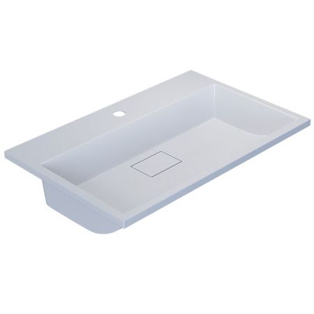 Раковина из искусственного камня Uperwood Barsa 2911020345 70х50 полувстраиваемая цвет белый