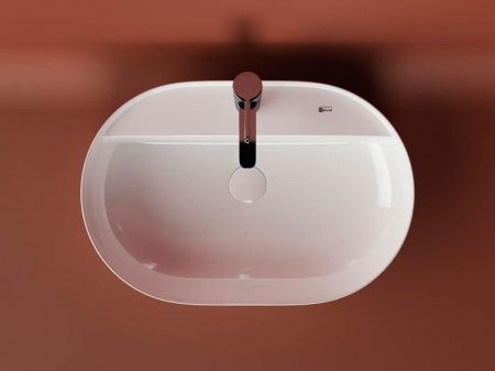 Раковина из сантехнического фарфора Ceramica Nova MODO CN2004 60х50 накладная цвет белый 1 отверстие под смеситель