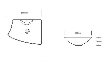Раковина из сантехнического фарфора Cerutti SPA CR7054 50х40 накладная цвет белый 1 отверстие под смеситель