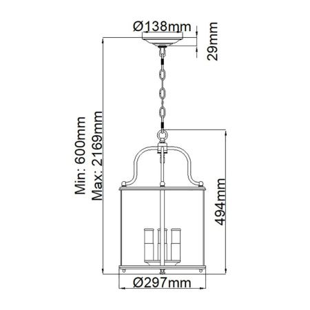 Светильник подвесной Hinkley Gentry (Гентры) HK-GENTRY-P-M-PW