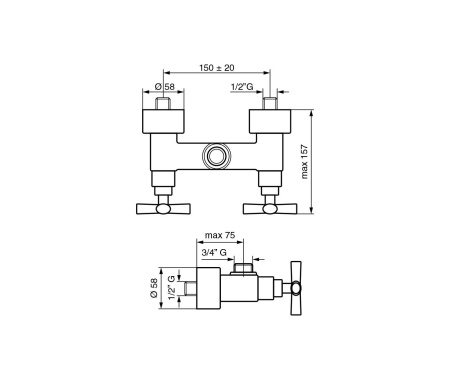 Смеситель Emmevi Spirit New 31002C/CR настенный хром