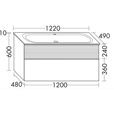 Тумба с раковиной Burgbad Fiumo SFXN122F3956FOT2G0200C0001*1 120х50 подвесная цвет белый