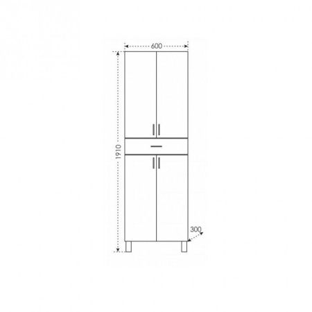 Шкаф-пенал СанТа Дублин 523002 60х190 напольный цвет белый