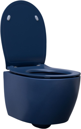 Чаша унитаза подвесная Allen Brau Fantasy 4.11004.ID цвет синий без сиденья безободковая каскадный смыв