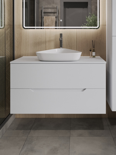 Тумба с раковиной Orange Line Li-100TuwMDF+B07-500W 101х46х66 - фото 3