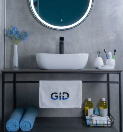 Раковина керамическая Gid Geométrico 51183 50х30 накладная цвет белый без отверстий под смеситель