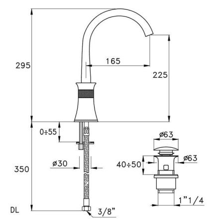 Смеситель Stella 130 CT 00118 CR00 на раковину хром