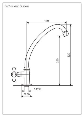 Смеситель для кухни Emmevi Deco Classic 12060/OR на мойку золото